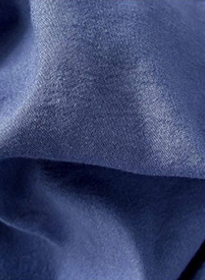 LUNA Home Queen Size 6 Pieces set ( 1 Duvet cover - 200*230cm. 1 Flat sheet - 230*250cm. 4 Pillow covers - 50*75cm.). Bedding Set Without Filling, Super Soft, Wrinkle-Resistant, Washable Cotton Fabric, Blue Color. - Image 4